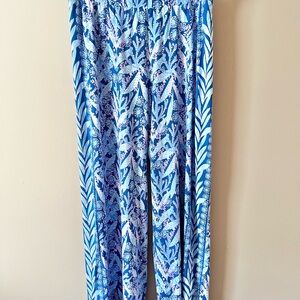 Lilly Pulitzer Blue and White Wide Leg Pants